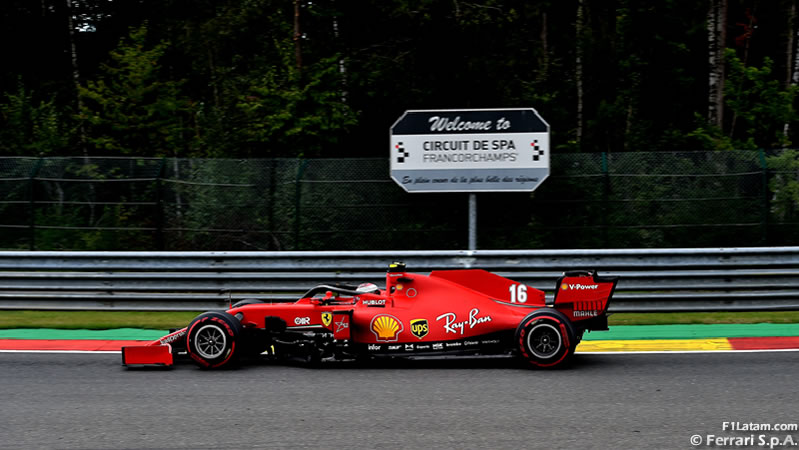 Leclerc y Vettel tienen una primera jornada desconcertante en Spa con el Ferrari SF1000